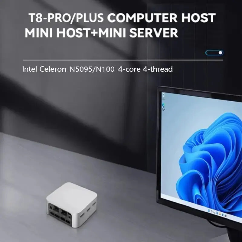 PCFIREBAT T8 Pro Plus Mini PC Intel Celeron N5095 N100 Desktop Gaming Compu