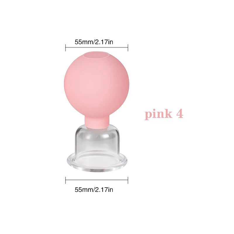 Face Massager Vacuum Cupping Cups Rubber Head Glass Cup Face Skin Care Anti Wrinkle Face Cupping  Beauty Face Care Tool