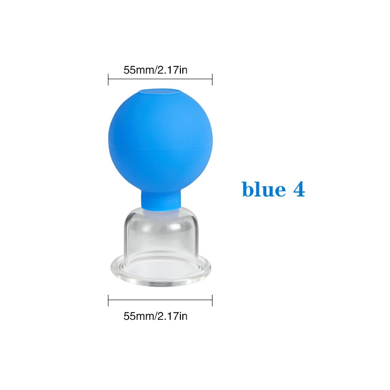 Face Massager Vacuum Cupping Cups Rubber Head Glass Cup Face Skin Care Anti Wrinkle Face Cupping  Beauty Face Care Tool