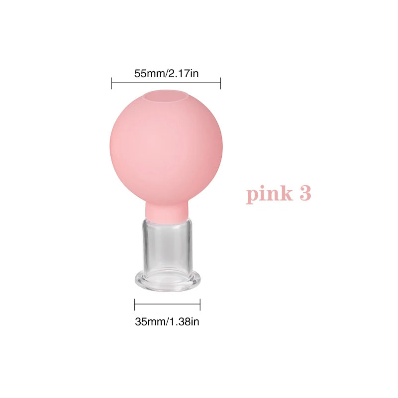 Face Massager Vacuum Cupping Cups Rubber Head Glass Cup Face Skin Care Anti Wrinkle Face Cupping  Beauty Face Care Tool