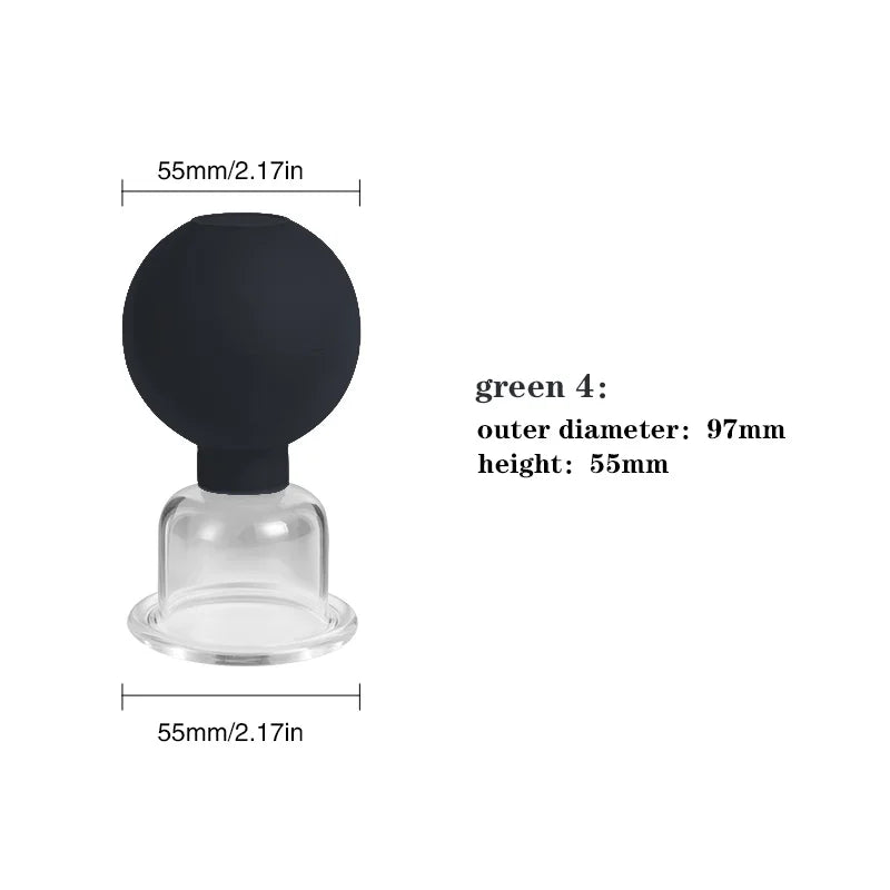 Face Massager Vacuum Cupping Cups Rubber Head Glass Cup Face Skin Care Anti Wrinkle Face Cupping  Beauty Face Care Tool