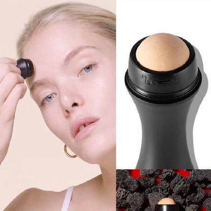 Face Oil Absorbing Roller Natural Volcanic Stone Facial Pore Cleaning Oil Removing Massage Body Stick Makeup Face Skin Care Tool