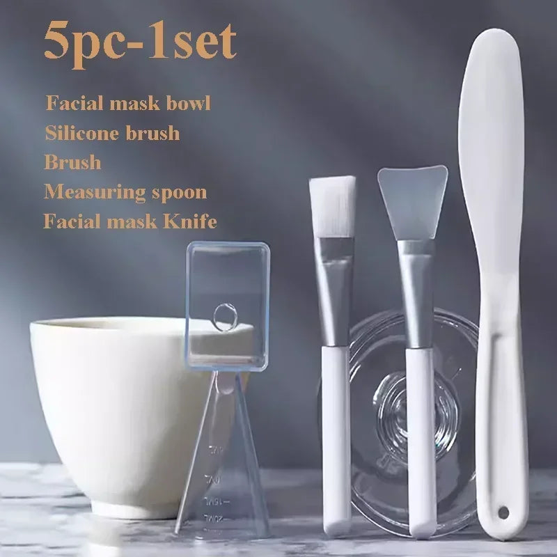 Facial Brush Mask Bowl Spoon Set Mask Brush Bar DIY Beauty Tools Mixing Tools Skin Care Makeup Supplies Woman Facial Tools