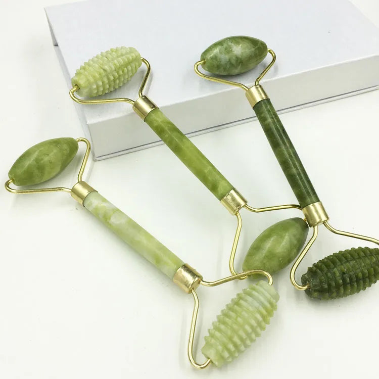 Facial Massage Roller Plate Double/Single Heads Jade Stone Massager Eye Face Neck Thin Lift Relax Slimming Tools