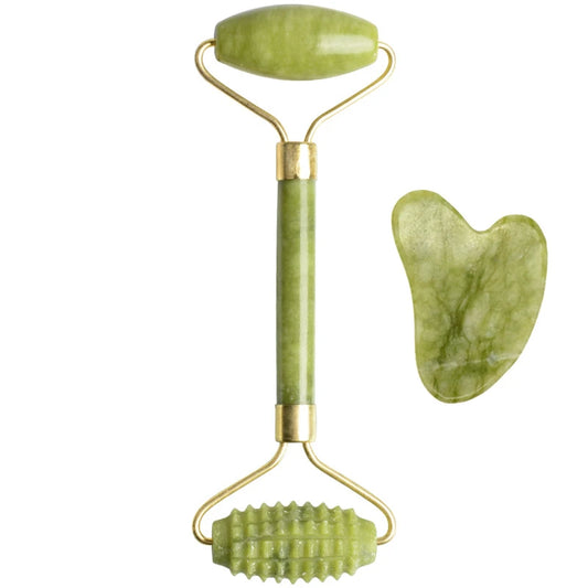 Facial Massage Roller Plate Double/Single Heads Jade Stone Massager Eye Face Neck Thin Lift Relax Slimming Tools