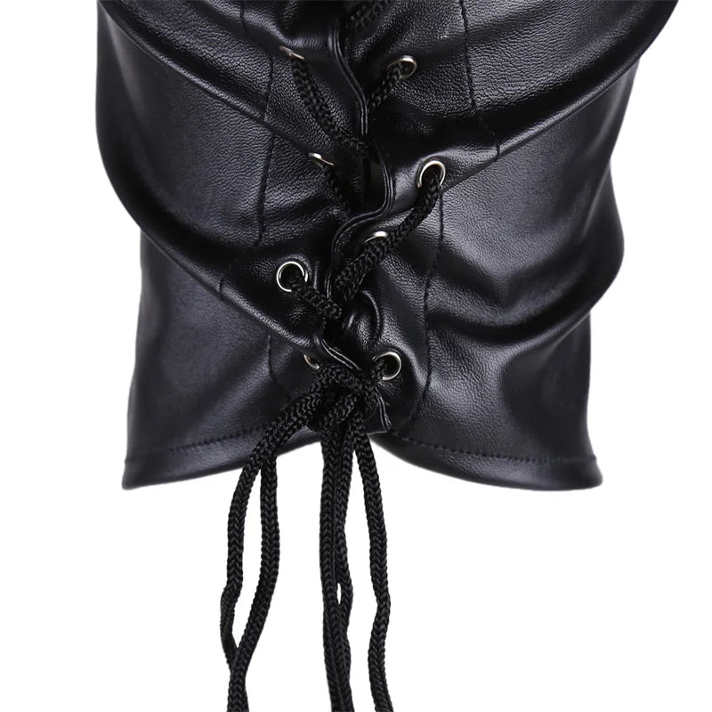 GtoozaFetish Bdsm Bondage Sensory Deprivation Mask Erotic Accessories Adjustable Leather Hood Sex Toys  Women Slave Adult Role Play gtooza.com