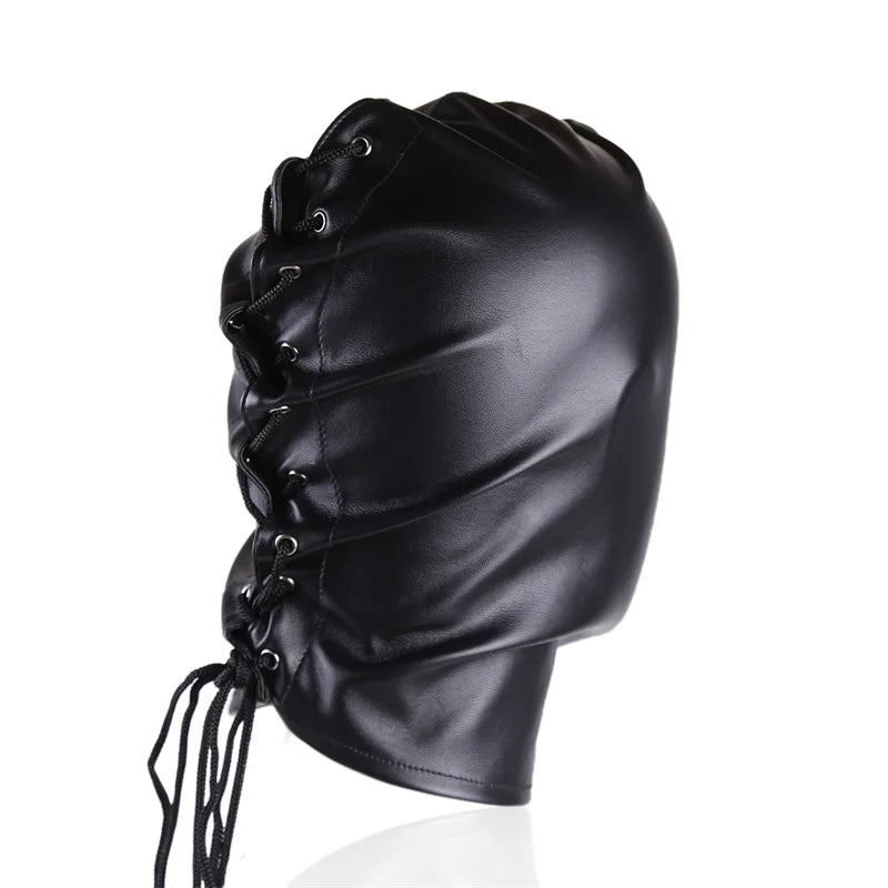 GtoozaFetish Bdsm Bondage Sensory Deprivation Mask Erotic Accessories Adjustable Leather Hood Sex Toys  Women Slave Adult Role Play gtooza.com