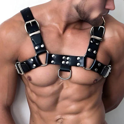 Gtooza_Fetish Leather Chest Men Adjustable Sexual Body Bondage Cage Harness Belts Rave Gay Clothing  Adult Sex gtooza.com