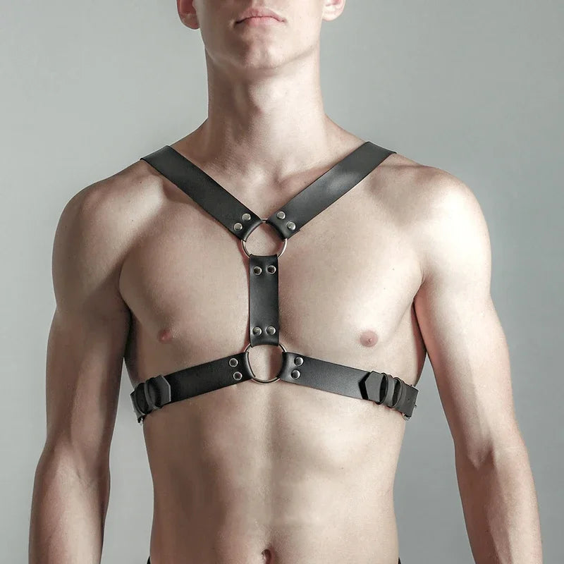 Gtooza_Fetish Leather Chest Men Adjustable Sexual Body Bondage Cage Harness Belts Rave Gay Clothing  Adult Sex gtooza.com