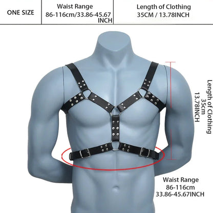 Gtooza_Fetish Leather Chest Men Adjustable Sexual Body Bondage Cage Harness Belts Rave Gay Clothing  Adult Sex gtooza.com