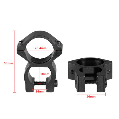 Fire Wolf Hunting airsoft accessories 14mm/20mm Picatinny dovetail rail For hunting Rifle scope 25.4mm Riflescope mount ring