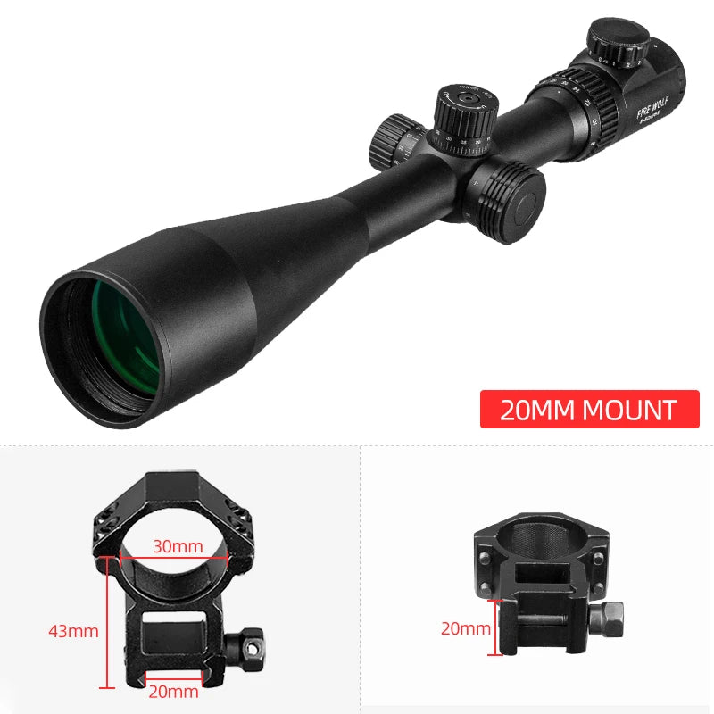 Fire Wolf Tactical 8-32X56E Air Rifle Optics Green Red Illuminated Sniper Range Finder Reticle Caza   Riflescopes Hunting Scopes