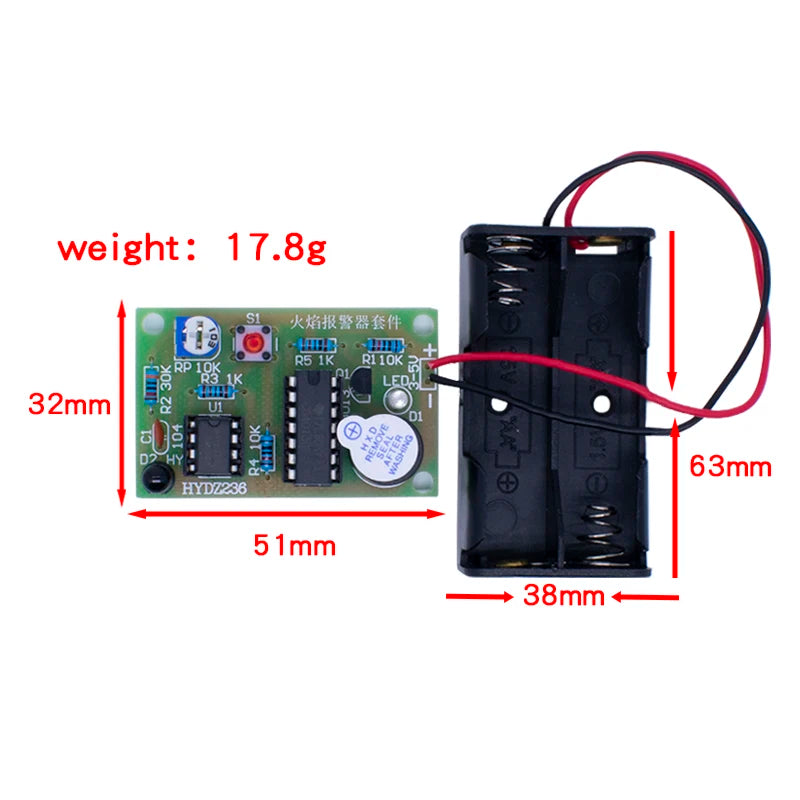 Fire flame detection Fire monitoring detection fire automatic alarm module electronic production kit DIY