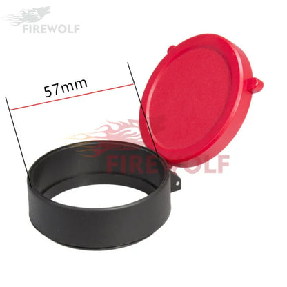 Fire wolf hunting accessories Red Rifle Scope Cover Quick Flip Spring Up Open Lens Cover Cap Protect Objective Cap For hunting