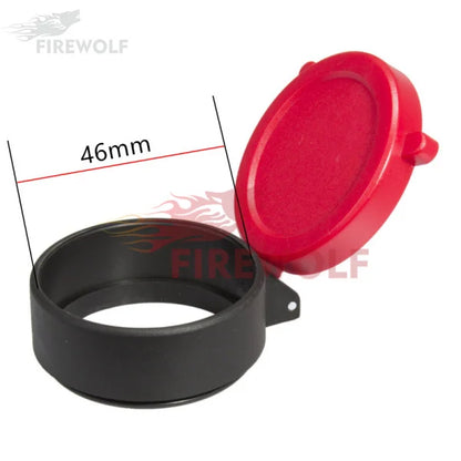 Fire wolf hunting accessories Red Rifle Scope Cover Quick Flip Spring Up Open Lens Cover Cap Protect Objective Cap For hunting