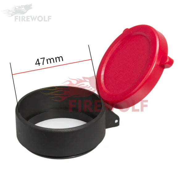 Fire wolf hunting accessories Red Rifle Scope Cover Quick Flip Spring Up Open Lens Cover Cap Protect Objective Cap For hunting