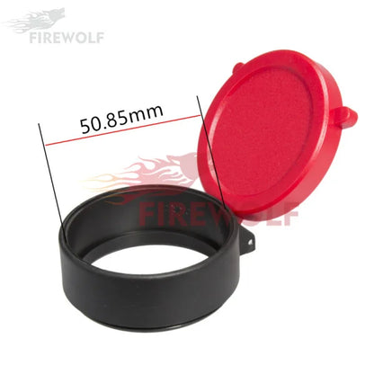 Fire wolf hunting accessories Red Rifle Scope Cover Quick Flip Spring Up Open Lens Cover Cap Protect Objective Cap For hunting