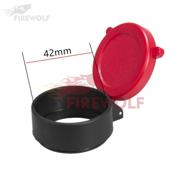 Fire wolf hunting accessories Red Rifle Scope Cover Quick Flip Spring Up Open Lens Cover Cap Protect Objective Cap For hunting