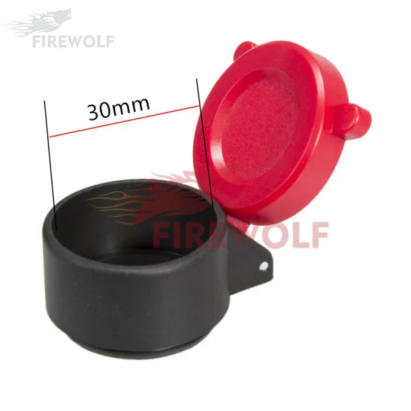 Fire wolf hunting accessories Red Rifle Scope Cover Quick Flip Spring Up Open Lens Cover Cap Protect Objective Cap For hunting