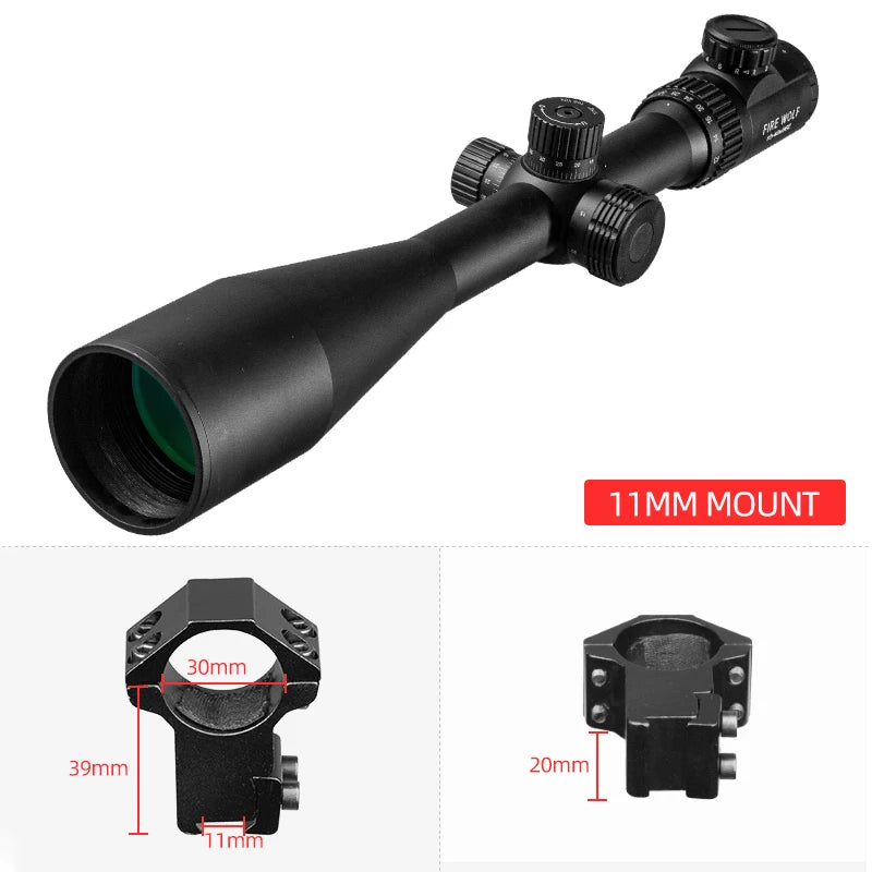 Fire wolf tactical 10-40X56 E Air Rifle Optics Red Dot Green High magnification Sniper Scope Riflescopes Hunting Scopes Sight