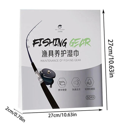 PC Fishing Rod Cleaning Oil 100 Sheets Protective Fishing Pole Oil Wipes In