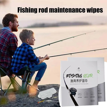 PC Fishing Rod Cleaning Oil 100 Sheets Protective Fishing Pole Oil Wipes In