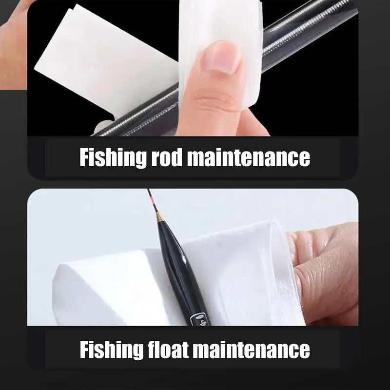 PC Fishing Rod Cleaning Oil 100 Sheets Protective Fishing Pole Oil Wipes In