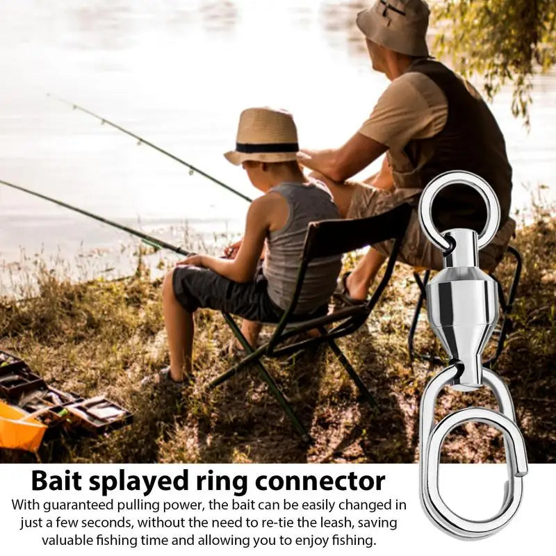 PC Fishing Snap Swivels Solid Ring Fishing Connectors Swivels Trolling Bait