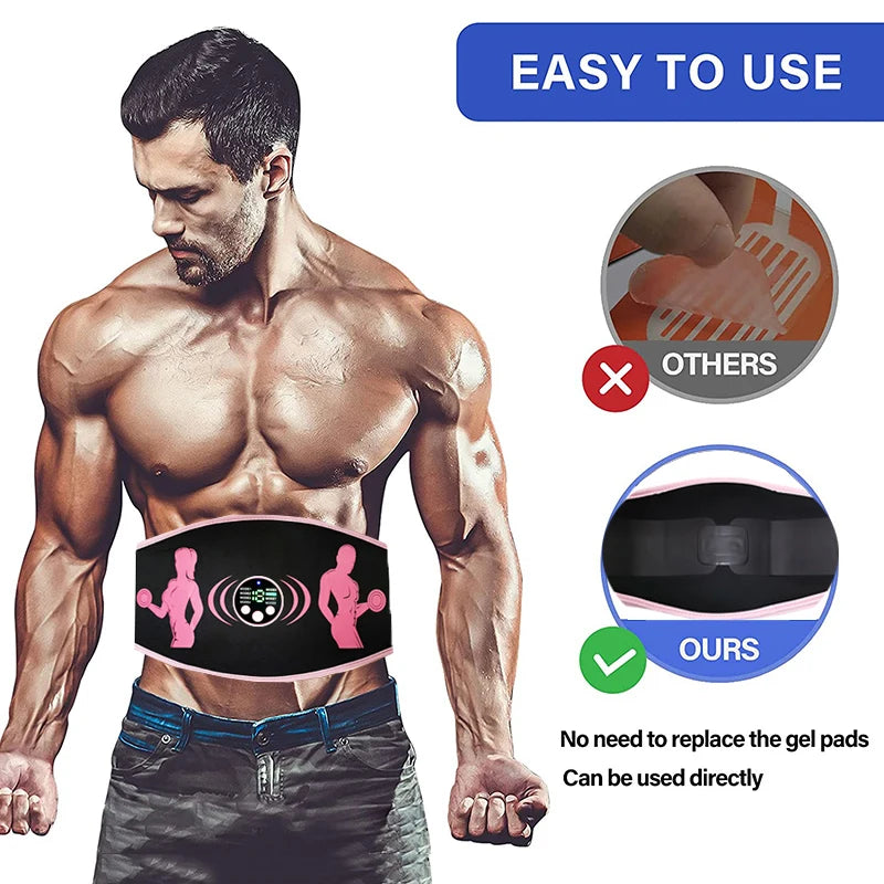 PC Fitness EMS Electric Abdominal Massage Body Slimming Belt Muscle Stimula