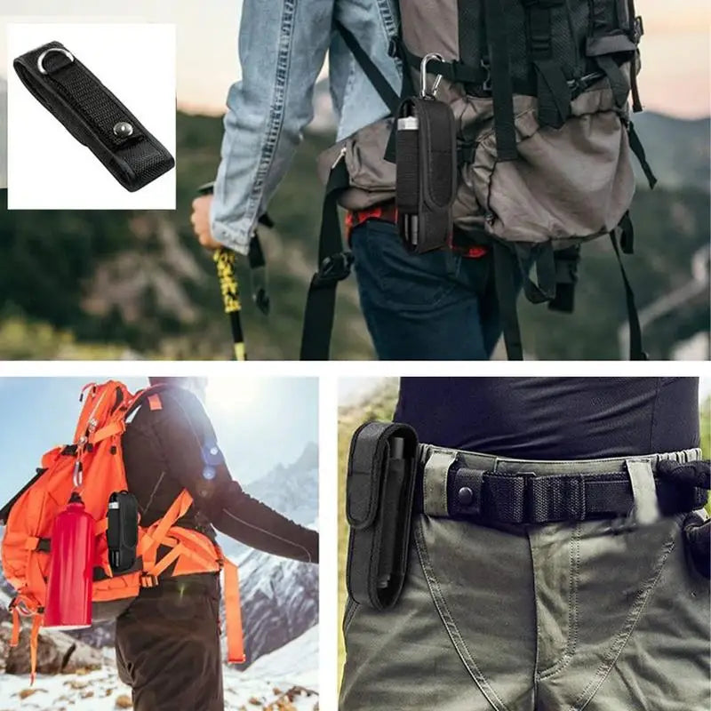 PC Flashlight Pouch Torch Holder Case Outdoor Hunting Knife Holster Portabl