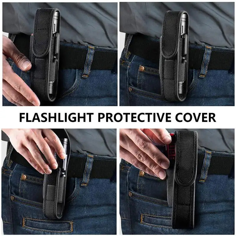 PC Flashlight Pouch Torch Holder Case Outdoor Hunting Knife Holster Portabl