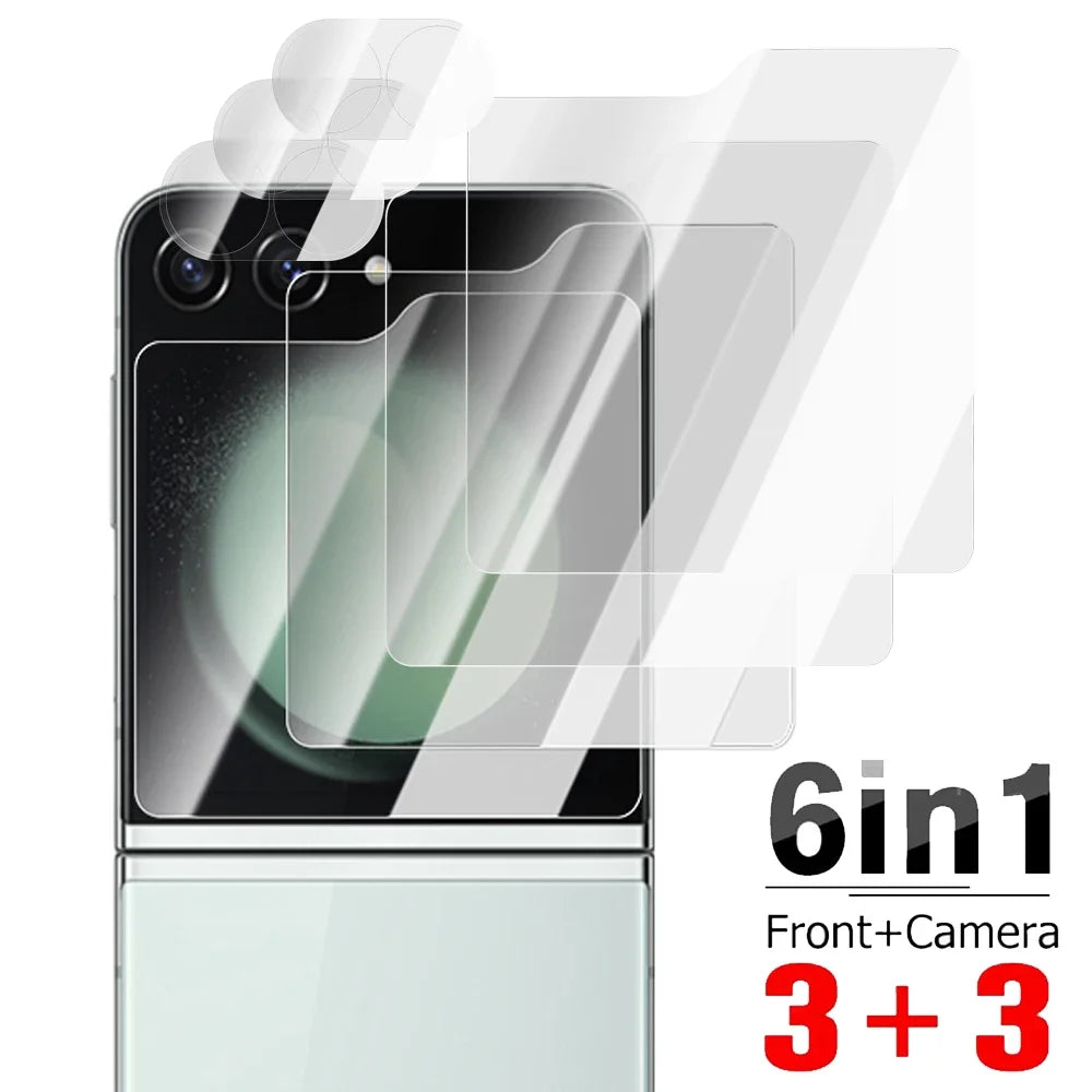 Flip6 Camera & Screen Protector For Samsung Z Flip 6 5G HD Transparent Tempered Glass 9H Hardness Protective Film Cover