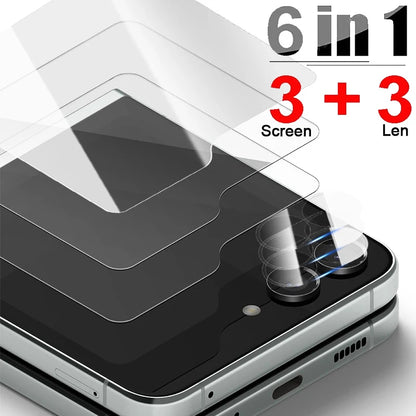 Flip6 Camera & Screen Protector For Samsung Z Flip 6 5G HD Transparent Tempered Glass 9H Hardness Protective Film Cover