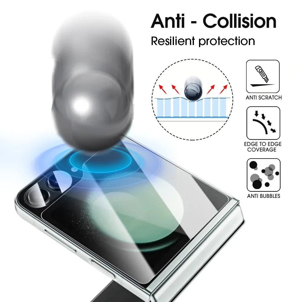 Flip6 Camera & Screen Protector For Samsung Z Flip 6 5G HD Transparent Tempered Glass 9H Hardness Protective Film Cover