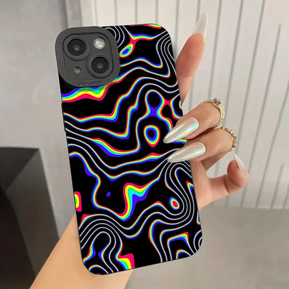 PC Fluorescent Wavy Phone Case  Xiaomi Redmi 12 4G 12C 13C Redmi Note 12 13 11 Pro Plus 5G 12S 11S 10S 10 pro Shockproof Cover