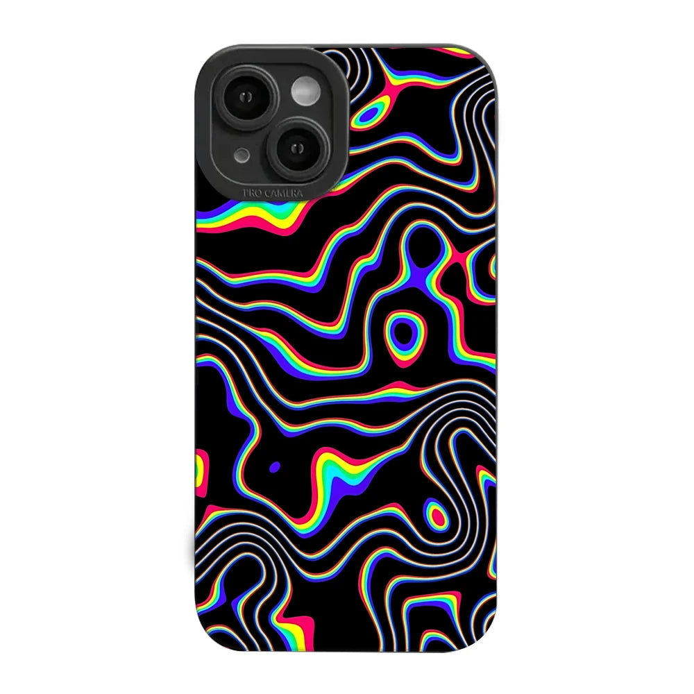 PC Fluorescent Wavy Phone Case  Xiaomi Redmi 12 4G 12C 13C Redmi Note 12 13 11 Pro Plus 5G 12S 11S 10S 10 pro Shockproof Cover