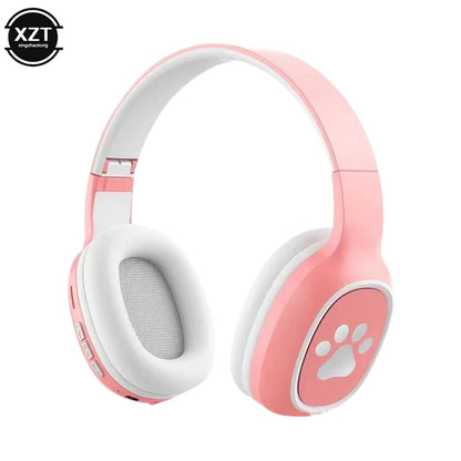 PCFoldable Bluetooth-Compatible 5.0 Headset Wireless Over Ear Headset Cute