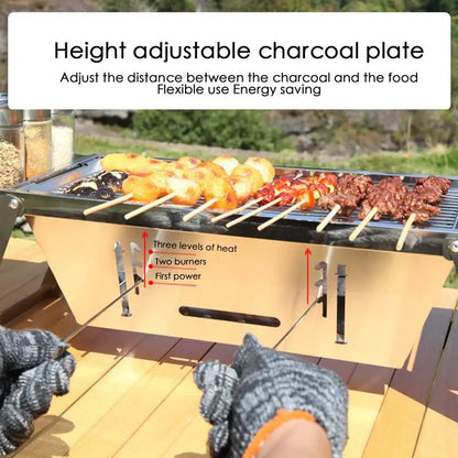 PC Foldable Charcoal Grill Portable Folding Barbecue Grill Heating Stoves S