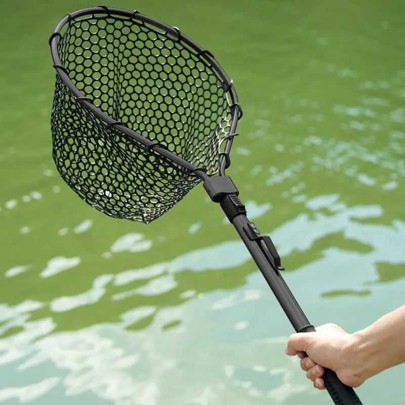 PC Foldable Fishing Net Portable Fishing Tool With Long Handle Thickened Si