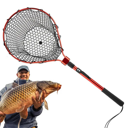 PC Foldable Fishing Net Portable Fishing Tool With Long Handle Thickened Si