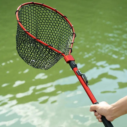 PC Foldable Fishing Net Portable Fishing Tool With Long Handle Thickened Si