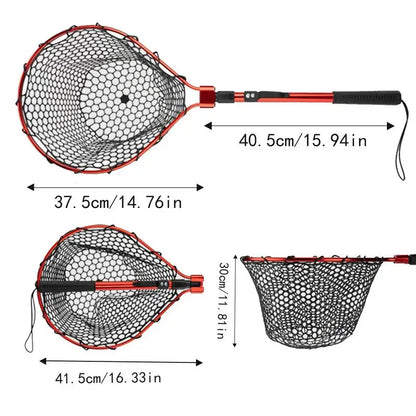 PC Foldable Fishing Net Portable Fishing Tool With Long Handle Thickened Si