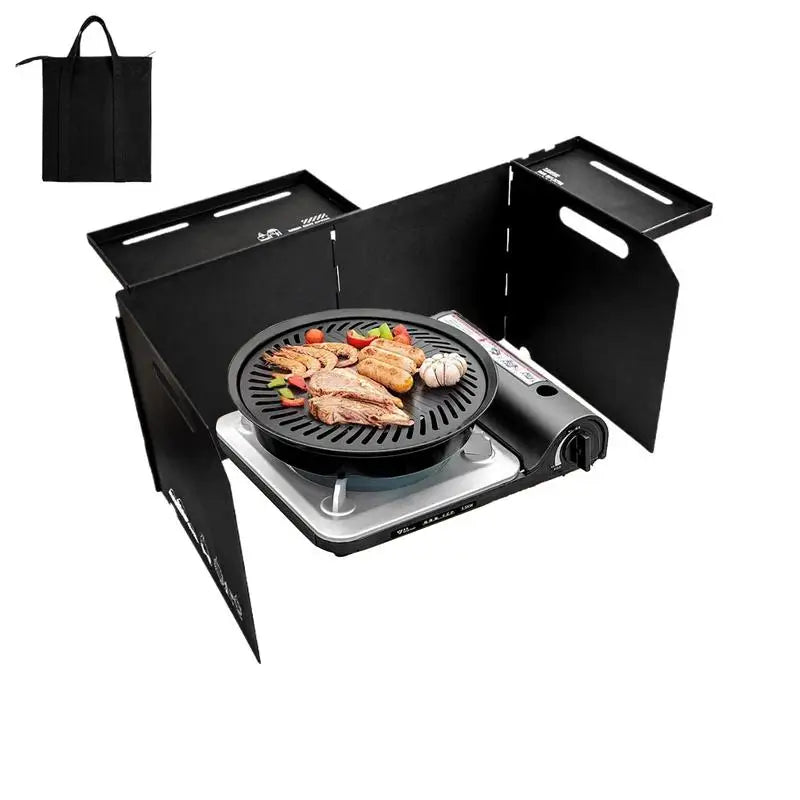 PC Foldable Outdoor Cooking Burner Wind Shade Windscreen Portable Windshiel