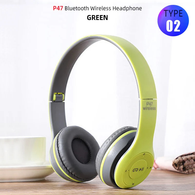 PCFoldable Sport Earphone HiFi Headset Wireless Headphones Bluetooth Music