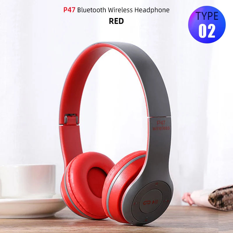 PCFoldable Sport Earphone HiFi Headset Wireless Headphones Bluetooth Music