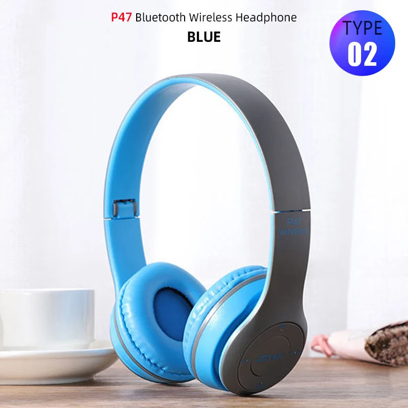 PCFoldable Sport Earphone HiFi Headset Wireless Headphones Bluetooth Music