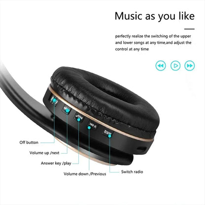 PCFoldable Wireless Headphone Bluetooth Headset Stereo Earphone With Mic Su