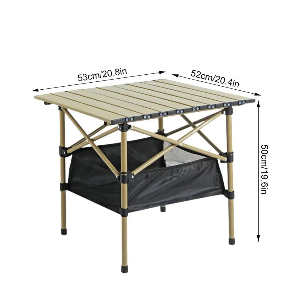 PC Folding Camp Table Portable Large Picnic Roll-up Table With Mesh Storage