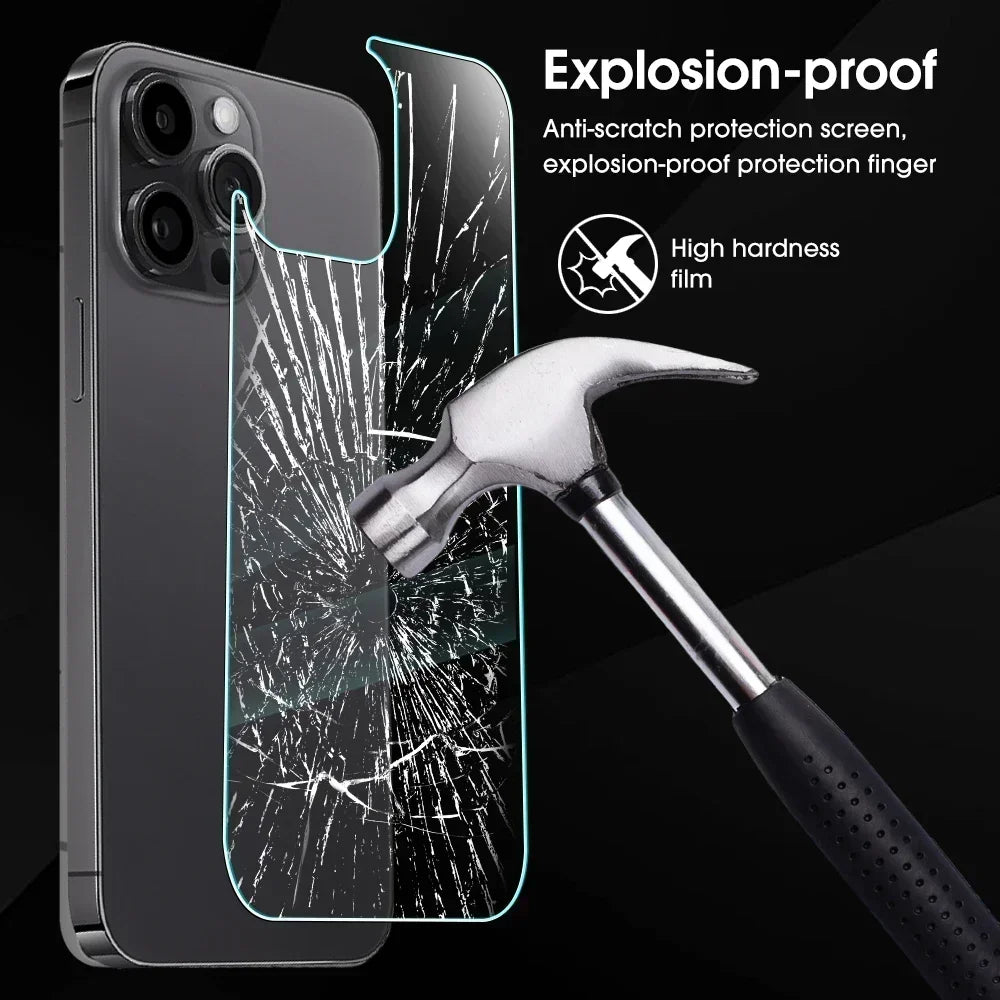 For 13 Mini 13 14 15 16Plus 16Pro Max Rear Temper Glass Protective Film HD Clear Anti-scratch Back Screen Protectors For iPhone