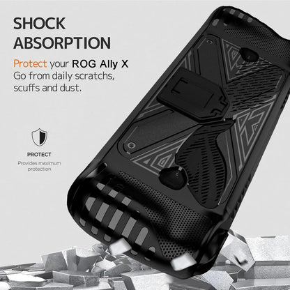 For ASUS ROG Ally X Console Grip Case with Stand Soft TPU Shell,Shockproof Non-Slip Protective Skin Case Cover Guard Kickstand